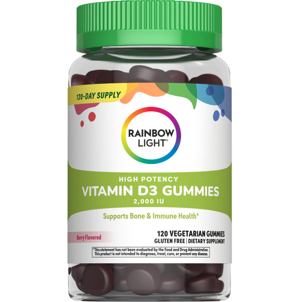 High Potency Vitamin D3 2,000 IU, 120 Vegetarian Gummies