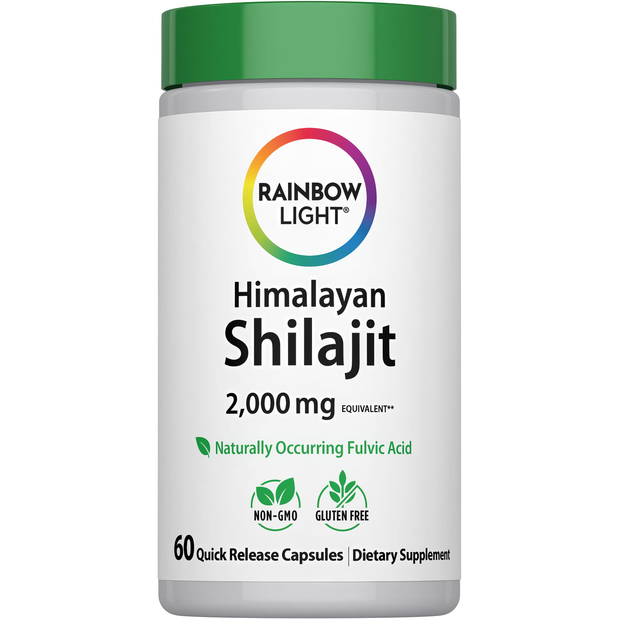 Himalayan Shilajit capsules provide a 2,000 mg equivalent dose with 60 quick-release capsules.