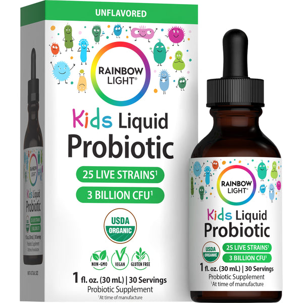 Kids Liquid Probiotic 3 Billion CFU Unflavored (Organic), 1 fl oz (30 mL) Liquid