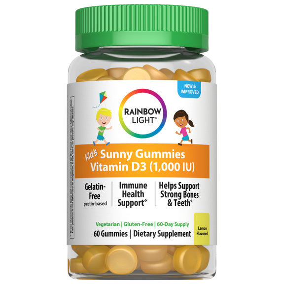 Kids Sunny Gummies Vitamin D3 1000 IU, 60 Vegetarian Gummies