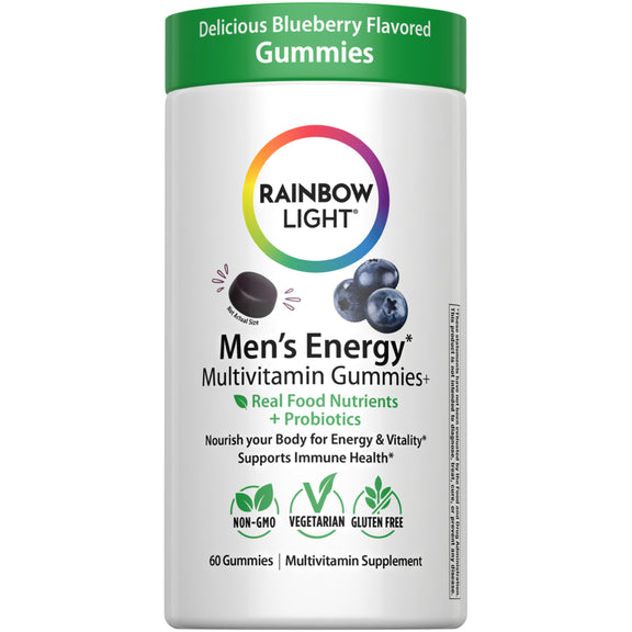 Men's Energy Multivitamin + Real Food Nutrients Gummies, 60 Vegetarian Gummies