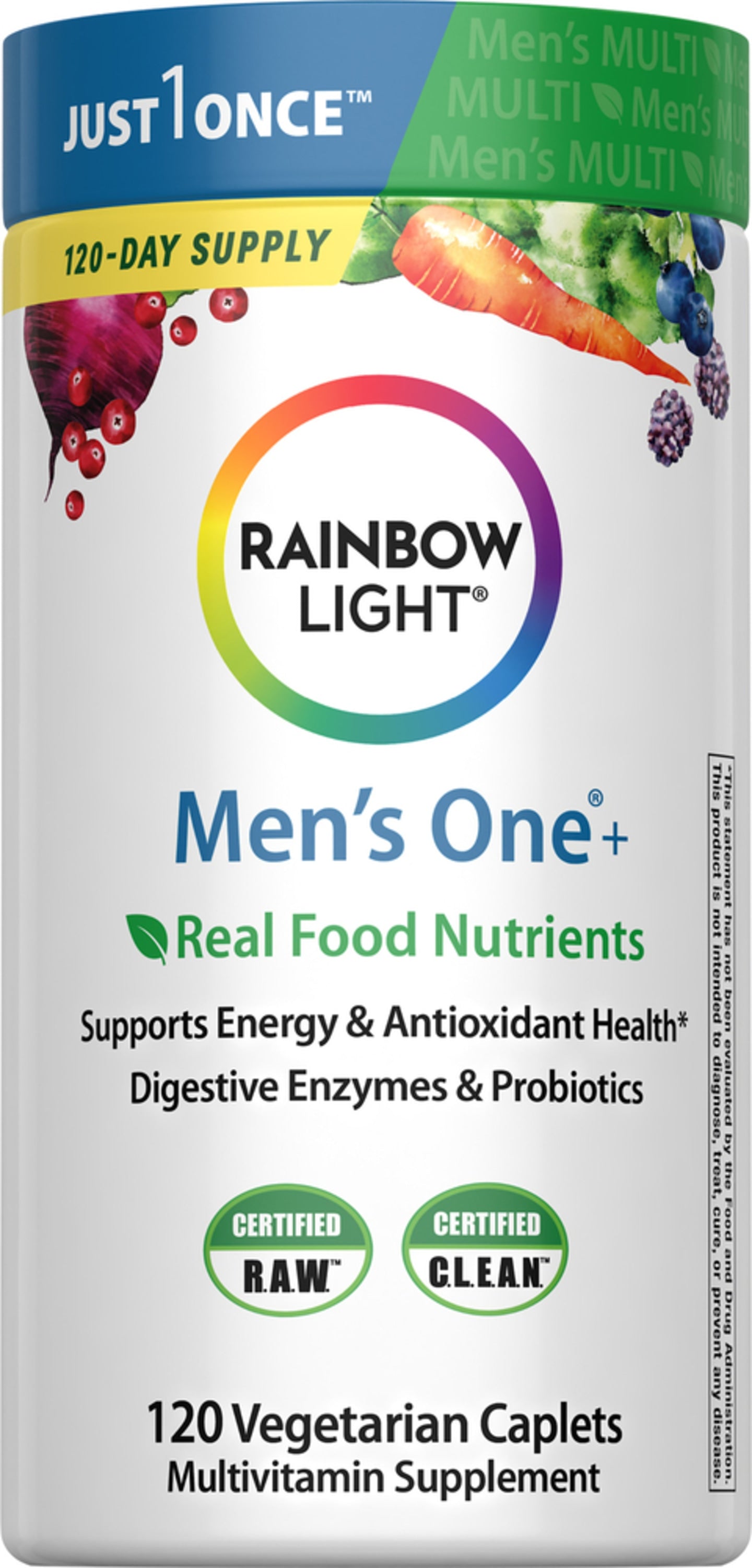 Men's One+ 120 Vegetarian Caplets Multivitamin Supplement. Just 1 daily, 120-Day Supply.