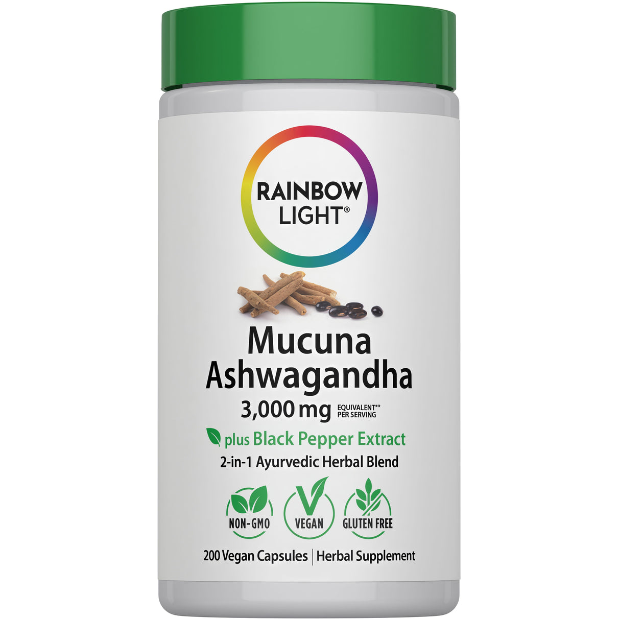 Mucuna Ashwagandha 3000mg, 200 Vegan Capsules