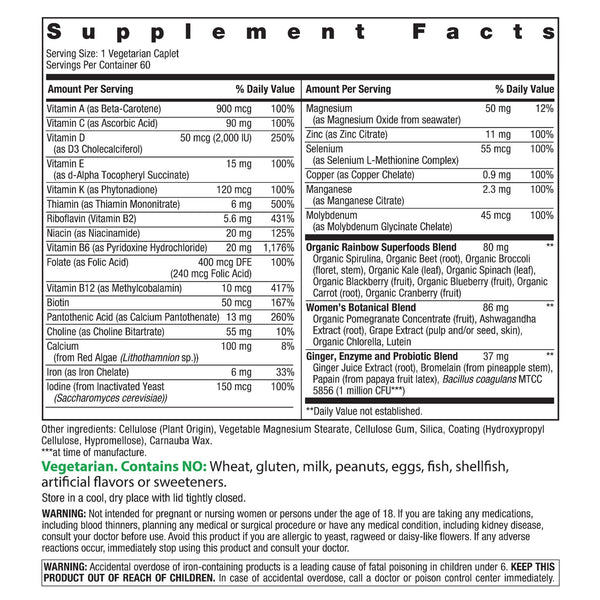 Women's One + Real Food Nutrients, 60 Vegetarian Caplets