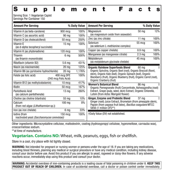 Women's One + Real Food Nutrients, 150 Vegetarian Caplets