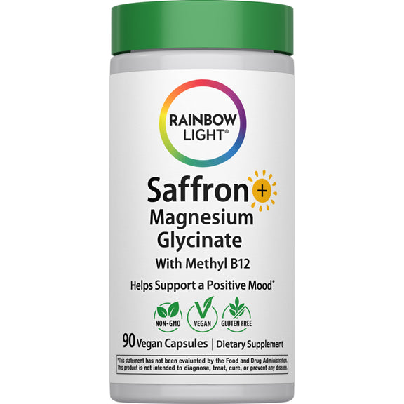 Saffron+ Magnesium Glycinate with B12, 90 Vegan Capsules