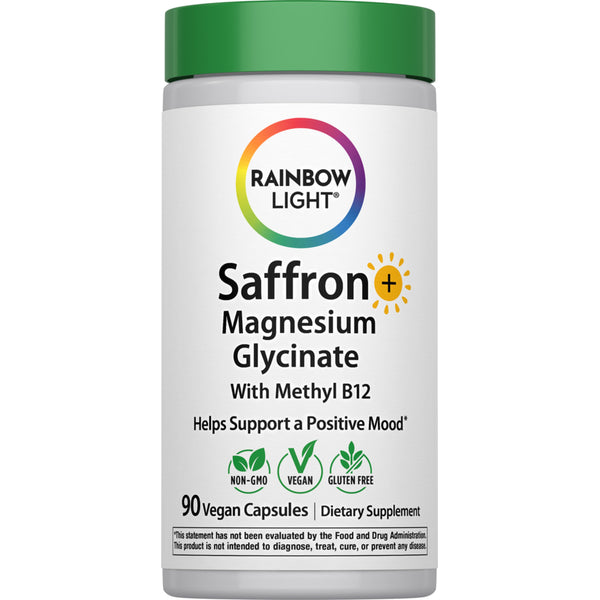 Saffron+ Magnesium Glycinate with B12, 90 Vegan Capsules