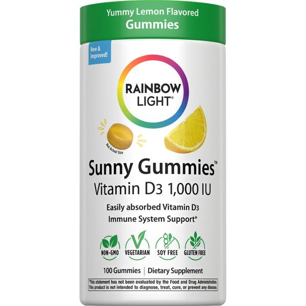 Sunny Gummies Vitamin D3 1,000 IU, 100 Vegetarian Gummies
