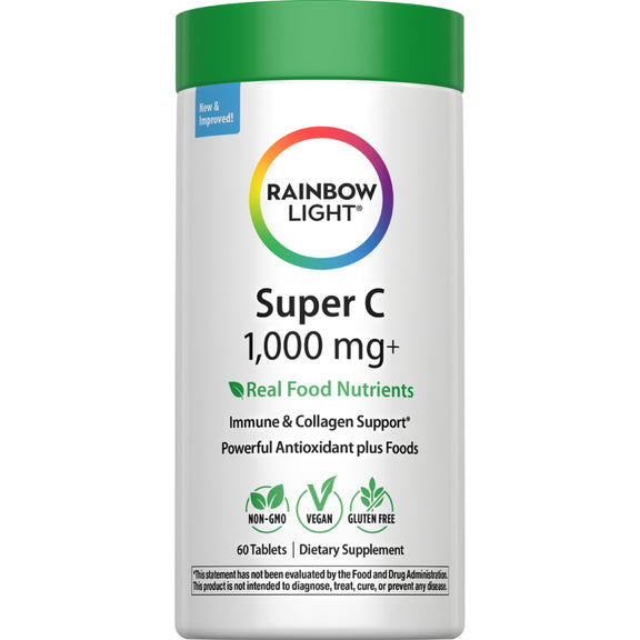 Super C 1,000 mg + Real Food Nutrients, 60 Vegan Caplets
