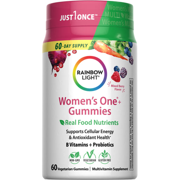 Gomitas One+ para Mujeres + Nutrientes de Alimentos Reales, 60 Gomitas Vegetarianas